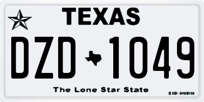 TX license plate DZD1049