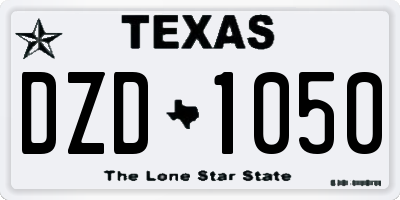 TX license plate DZD1050