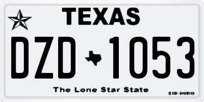 TX license plate DZD1053
