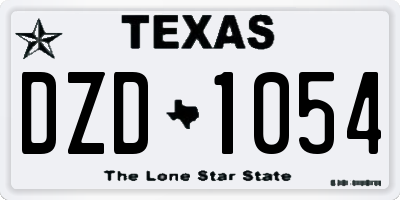 TX license plate DZD1054