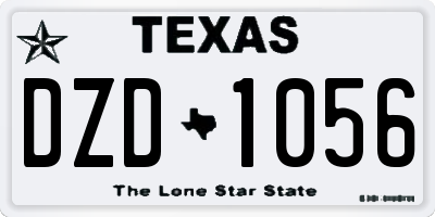 TX license plate DZD1056