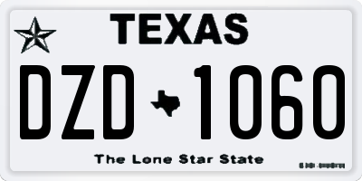 TX license plate DZD1060