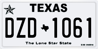 TX license plate DZD1061