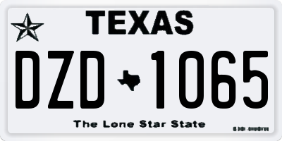 TX license plate DZD1065