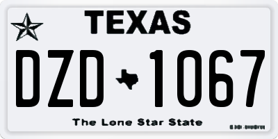 TX license plate DZD1067