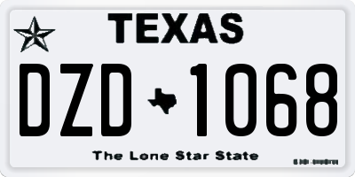 TX license plate DZD1068