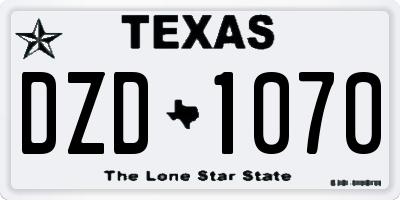 TX license plate DZD1070