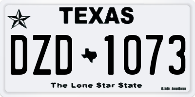 TX license plate DZD1073