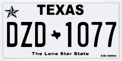 TX license plate DZD1077
