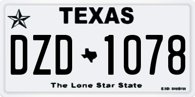 TX license plate DZD1078