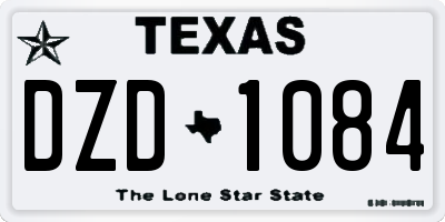 TX license plate DZD1084