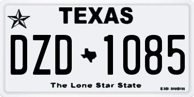 TX license plate DZD1085