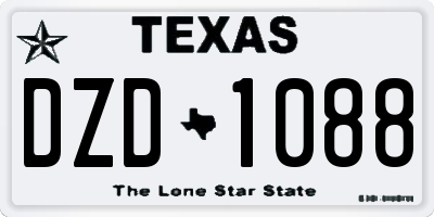 TX license plate DZD1088