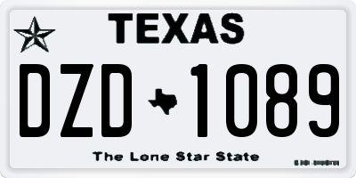 TX license plate DZD1089