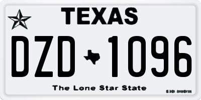 TX license plate DZD1096