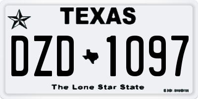 TX license plate DZD1097