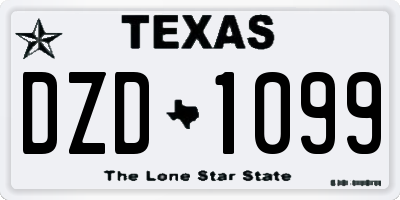 TX license plate DZD1099
