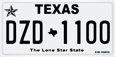 TX license plate DZD1100