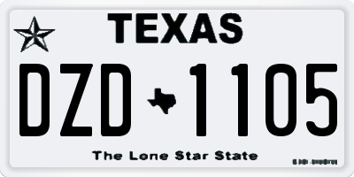 TX license plate DZD1105
