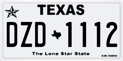 TX license plate DZD1112