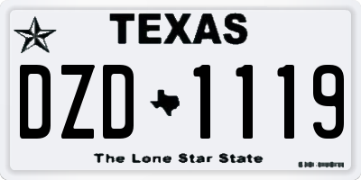 TX license plate DZD1119