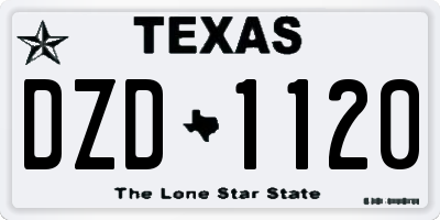 TX license plate DZD1120