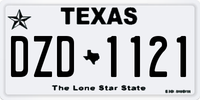 TX license plate DZD1121