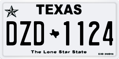 TX license plate DZD1124