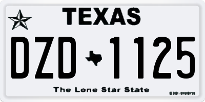 TX license plate DZD1125