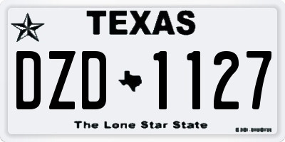 TX license plate DZD1127