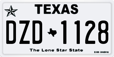 TX license plate DZD1128
