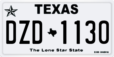 TX license plate DZD1130