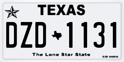 TX license plate DZD1131