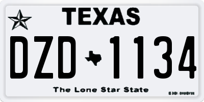 TX license plate DZD1134