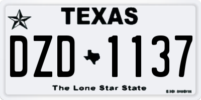 TX license plate DZD1137