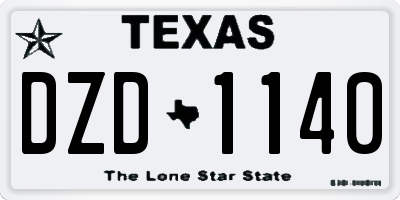 TX license plate DZD1140