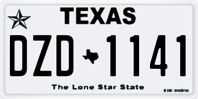 TX license plate DZD1141