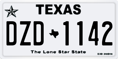 TX license plate DZD1142