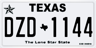 TX license plate DZD1144