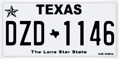 TX license plate DZD1146