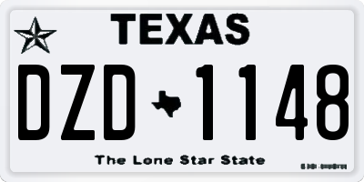 TX license plate DZD1148