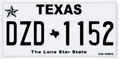 TX license plate DZD1152