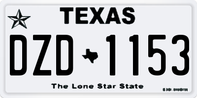 TX license plate DZD1153