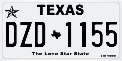 TX license plate DZD1155