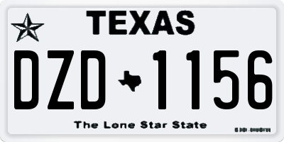 TX license plate DZD1156
