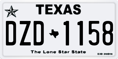 TX license plate DZD1158