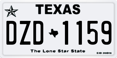 TX license plate DZD1159