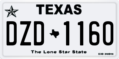 TX license plate DZD1160