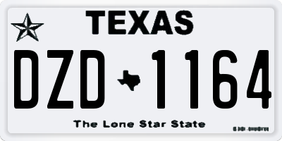 TX license plate DZD1164