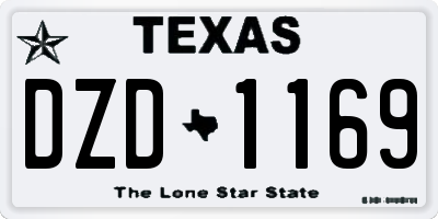 TX license plate DZD1169
